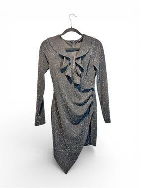 Fiestar Glitter Dress Size S Asymmetrical Hem Side Slit Worn Once